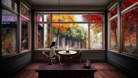 Autumn Window Cafe — 秋窓のカフェ